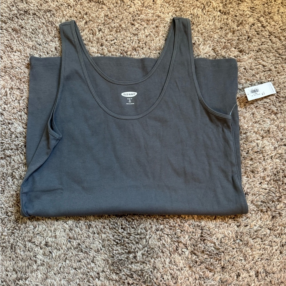 Old Navy Gray Ribbed Tank XL Tall NWT